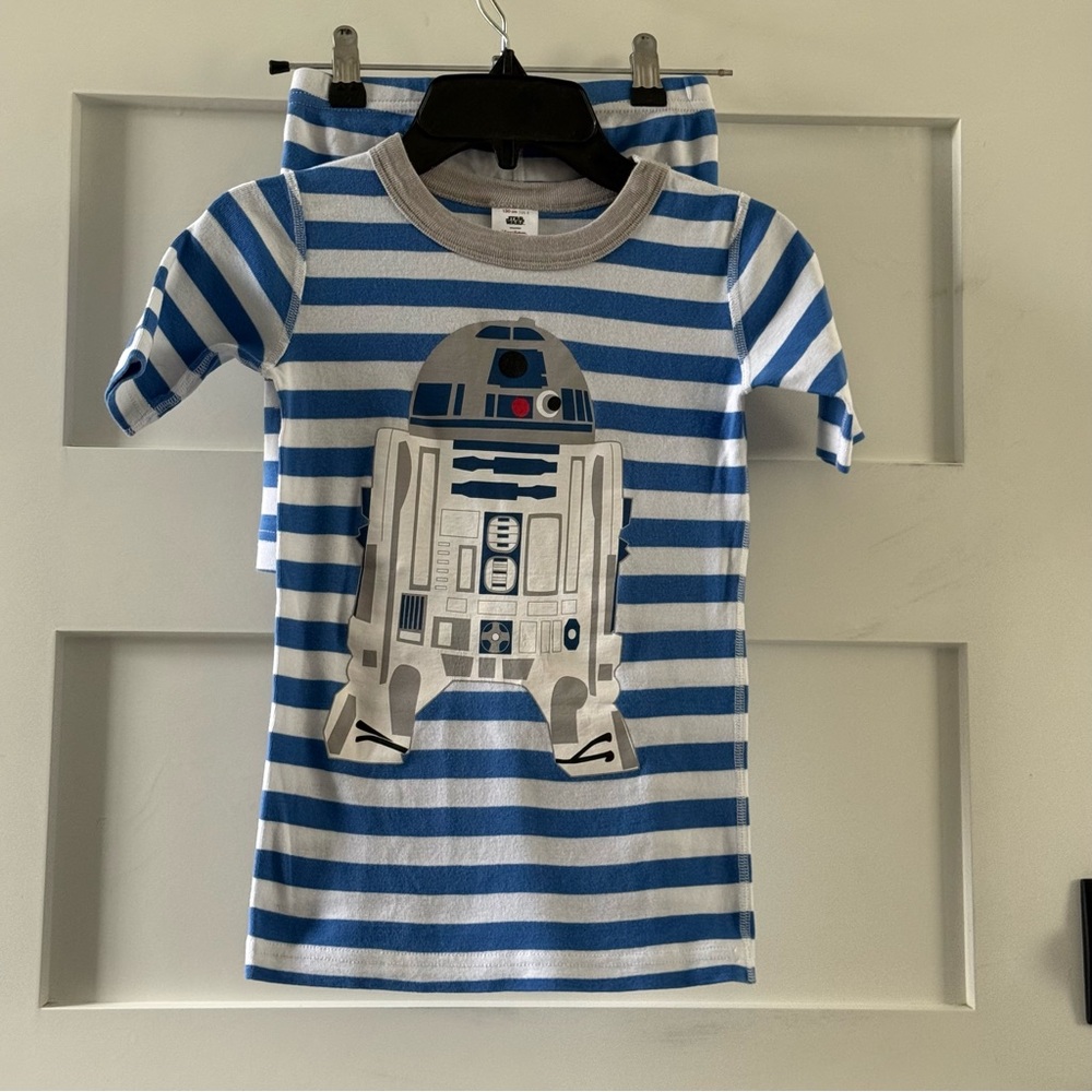 Hanna Andersson Star Wars size 130 or size 8 R2-D2 Short Johns Pajamas PJs